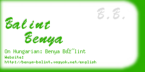 balint benya business card